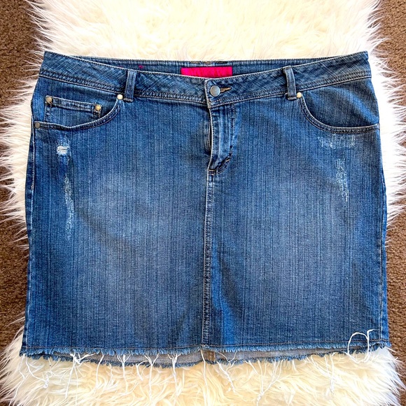 Pure Energy Dresses & Skirts - Denim Distressed Skirt Size 16